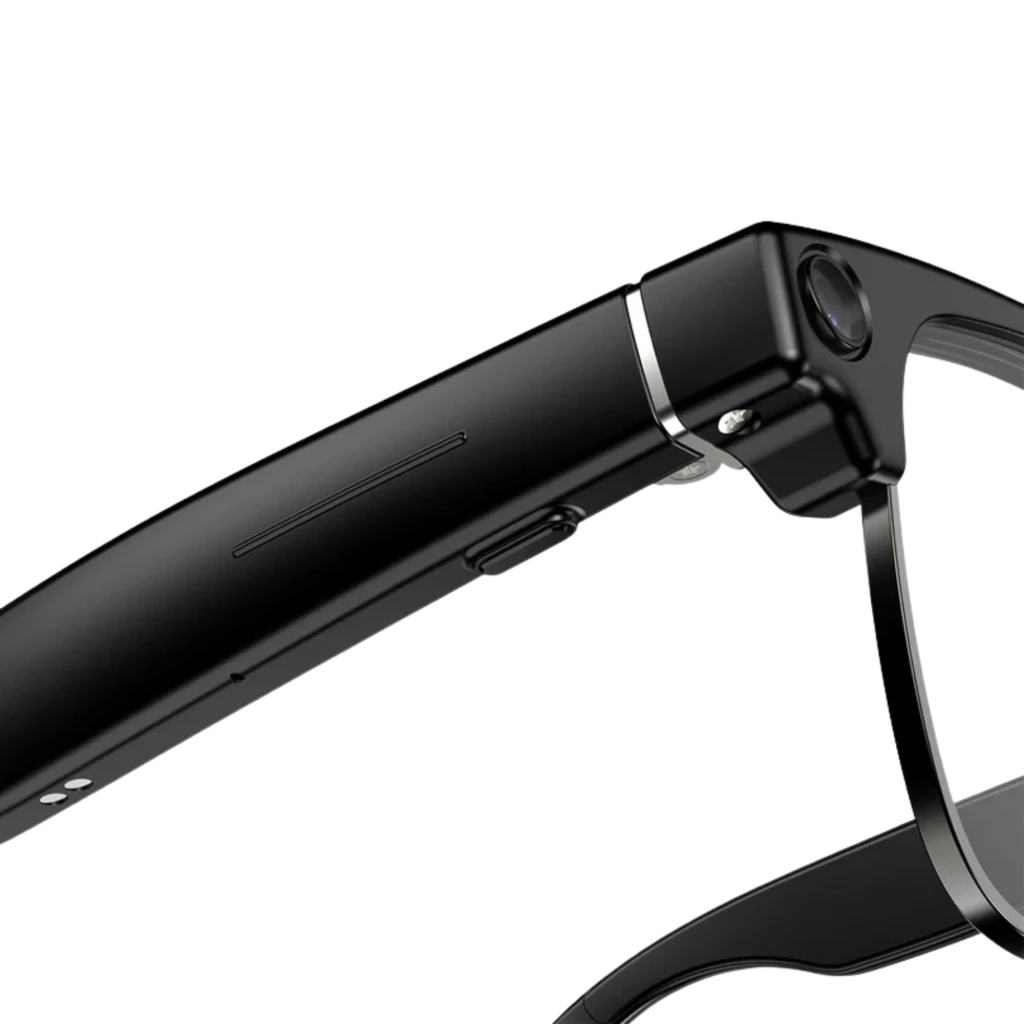 Óculos inteligentes Blackview BV200 AI com armação preta, lente solar polarizada, câmera 8 MP 2K discreta na haste e design robusto e elegante - Item2