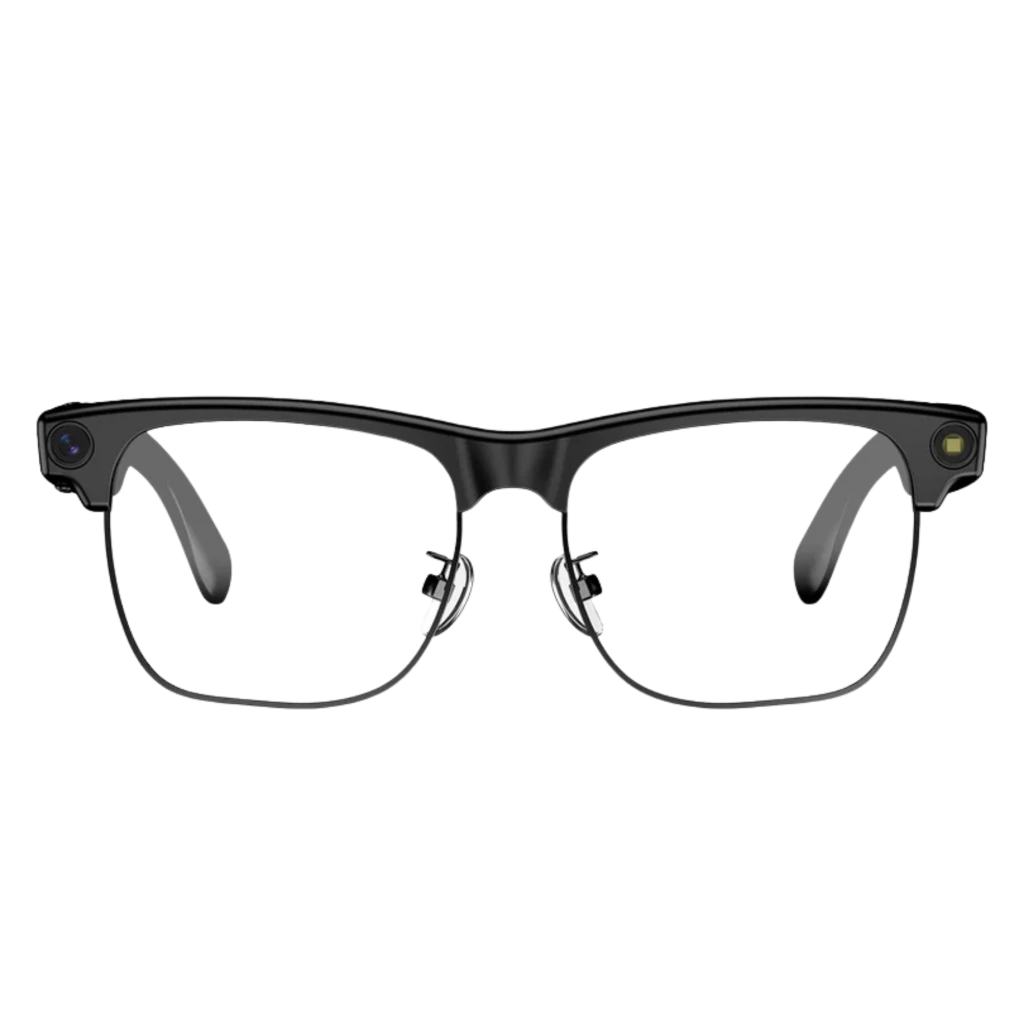 Blackview BV200 Óculos Inteligentes: armação preta elegante, lentes fotocromáticas, câmara Sony 4K embutida na haste, botões discretos e design leve - Item1