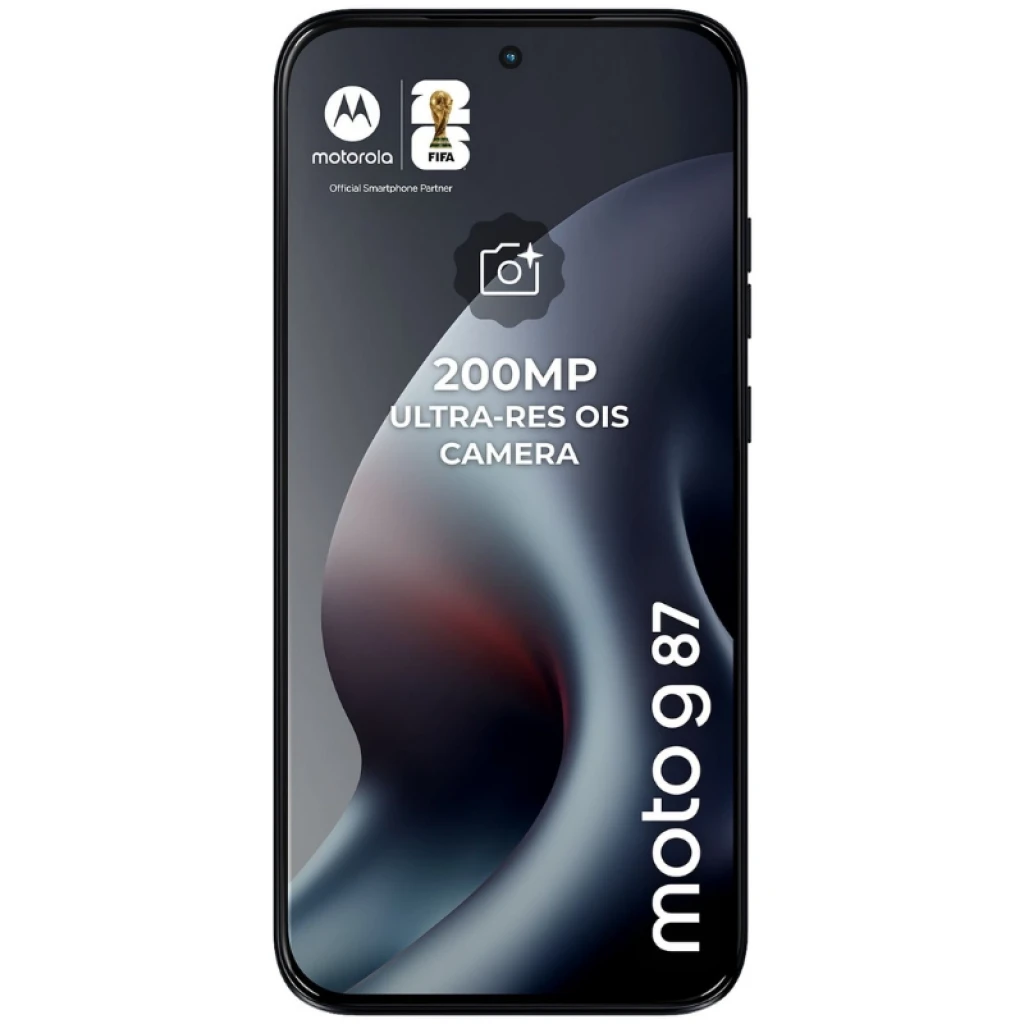 Motorola Moto G87 5G Overture con pantalla perforada, triple cámara trasera destacada y módulo grande; texto 200 MP en la pantalla, diseño azul mate - Ítem1