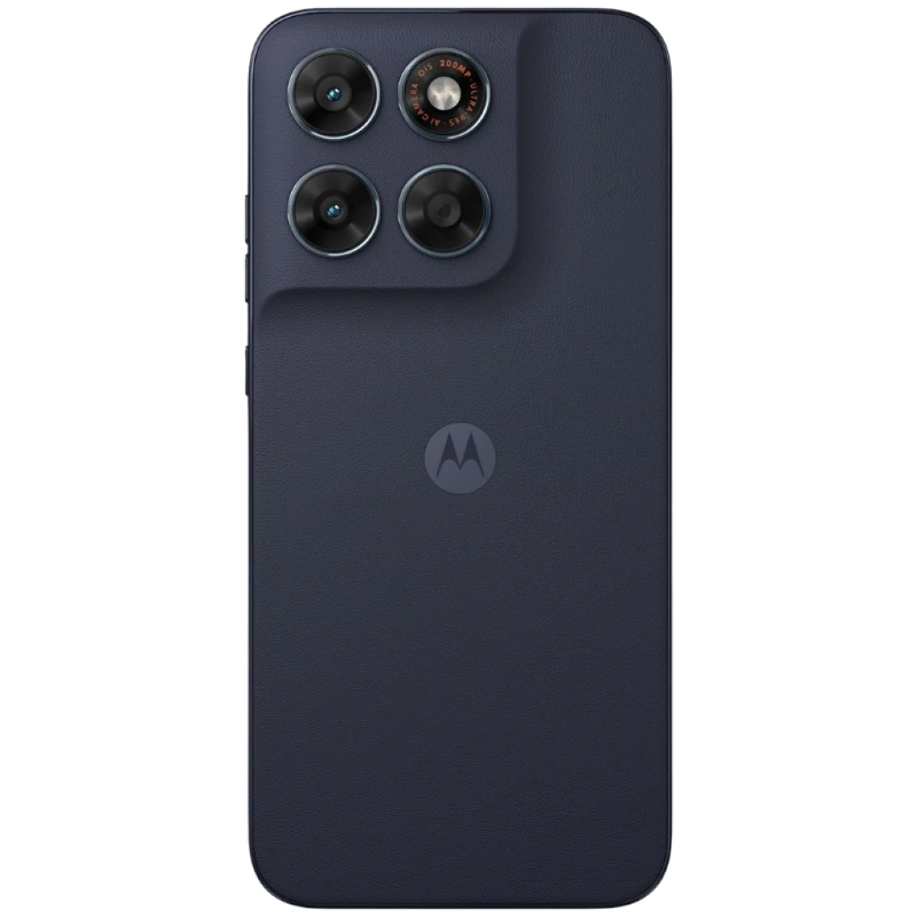Motorola Moto G87 5G Overture con pantalla perforada, triple cámara trasera destacada y módulo grande; texto 200 MP en la pantalla, diseño azul mate - Ítem4