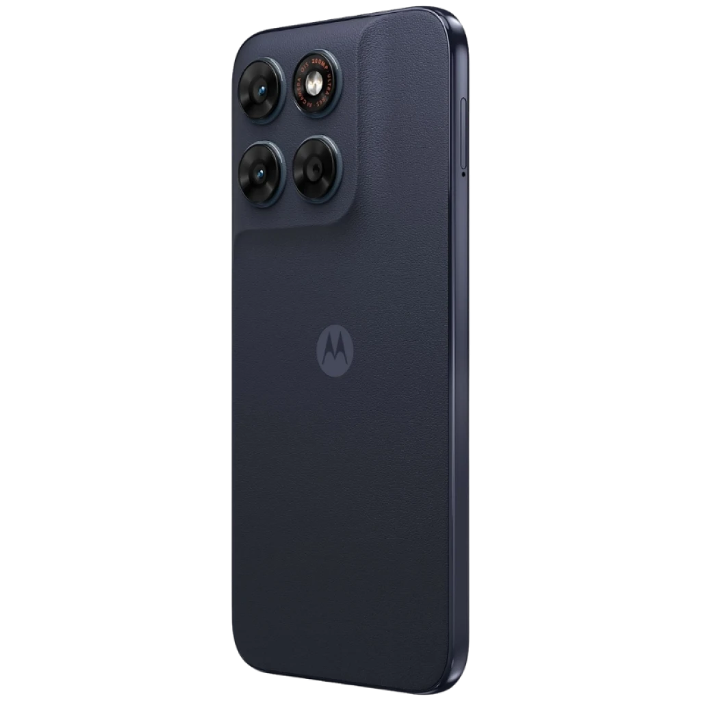 Motorola Moto G87 5G Overture con pantalla perforada, triple cámara trasera destacada y módulo grande; texto 200 MP en la pantalla, diseño azul mate - Ítem5