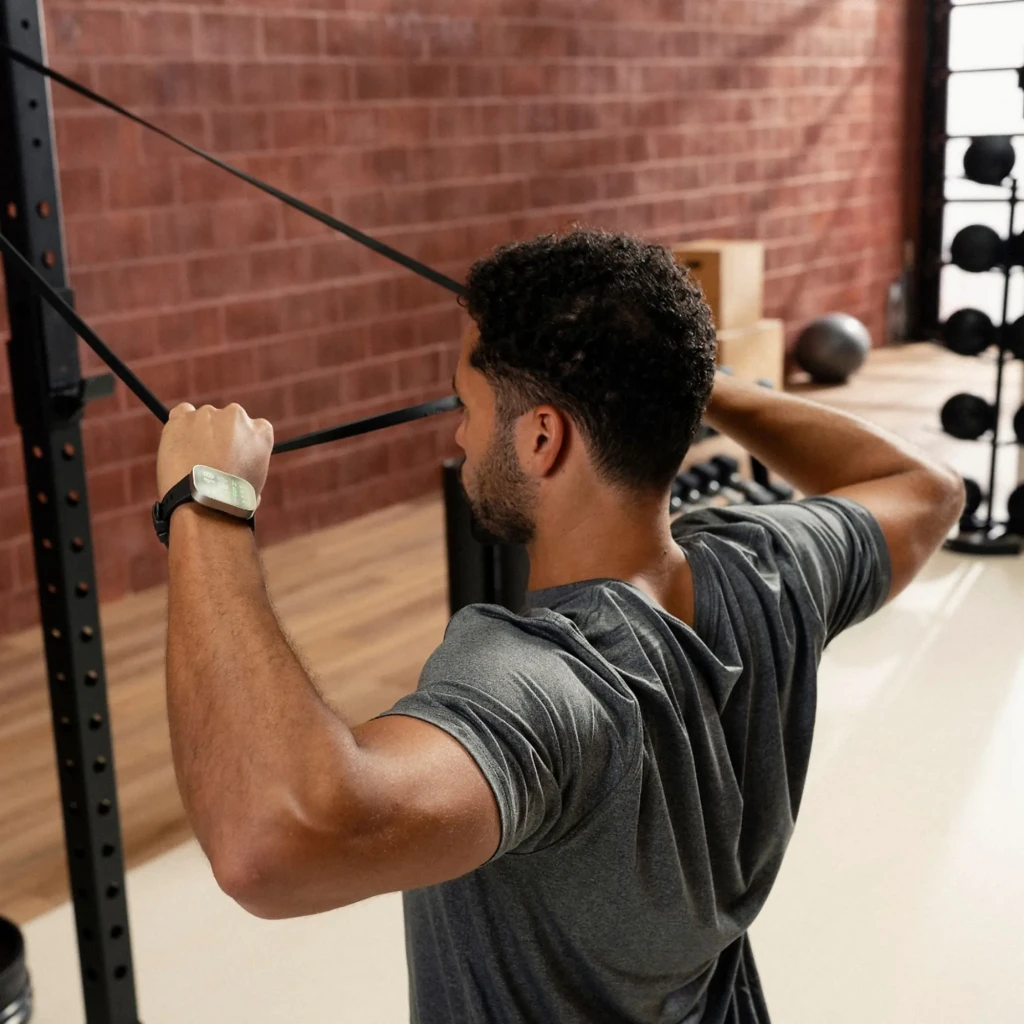 Amazfit Bip Max en gris carbón con pantalla AMOLED de 2,07 pulgadas, bordes redondeados y correa de silicona negra; muestra métricas de salud y batería en - Ítem4