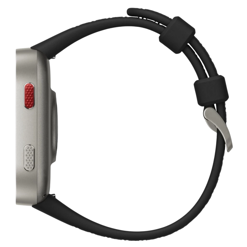 Amazfit Bip Max Smartwatch 2,07 AMOLED plateado con correa negra; pantalla rectangular con bordes curvos, métricas de salud, batería 85 y clima 23°C visibles - Ítem6