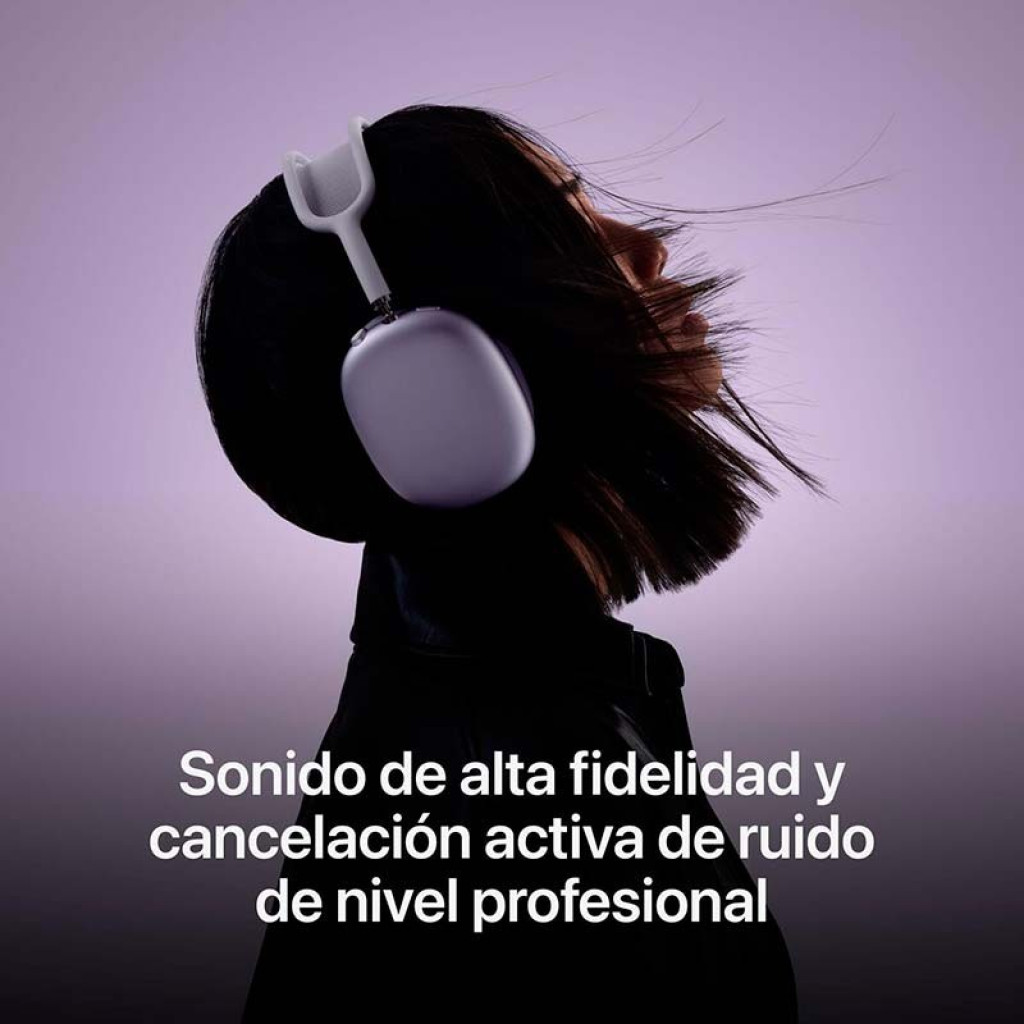 Auriculares Apple AirPods Max púrpura con diadema acolchada blanca, copas circumaurales de malla, acabado mate y puerto USB-C, renovado estado premium - Ítem3