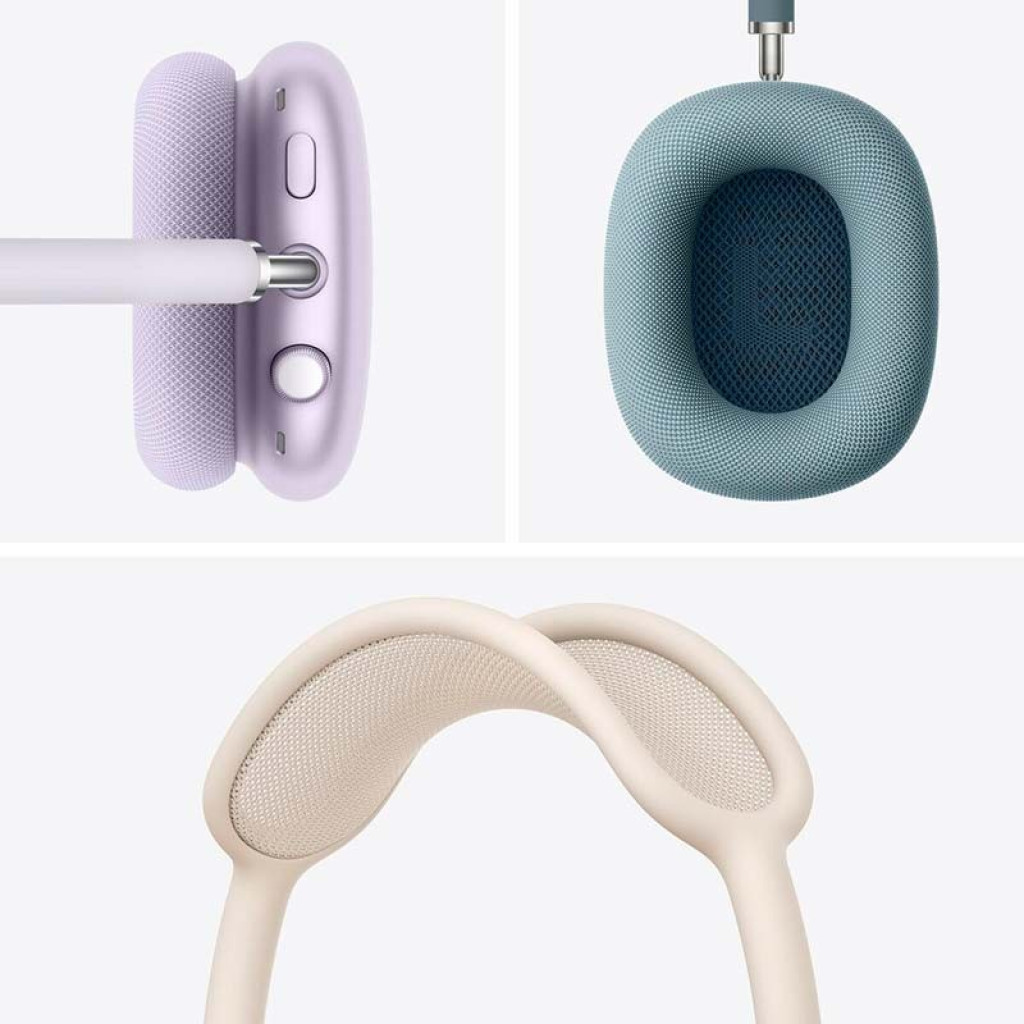 Auriculares Apple AirPods Max púrpura con diadema acolchada blanca, copas circumaurales de malla, acabado mate y puerto USB-C, renovado estado premium - Ítem1