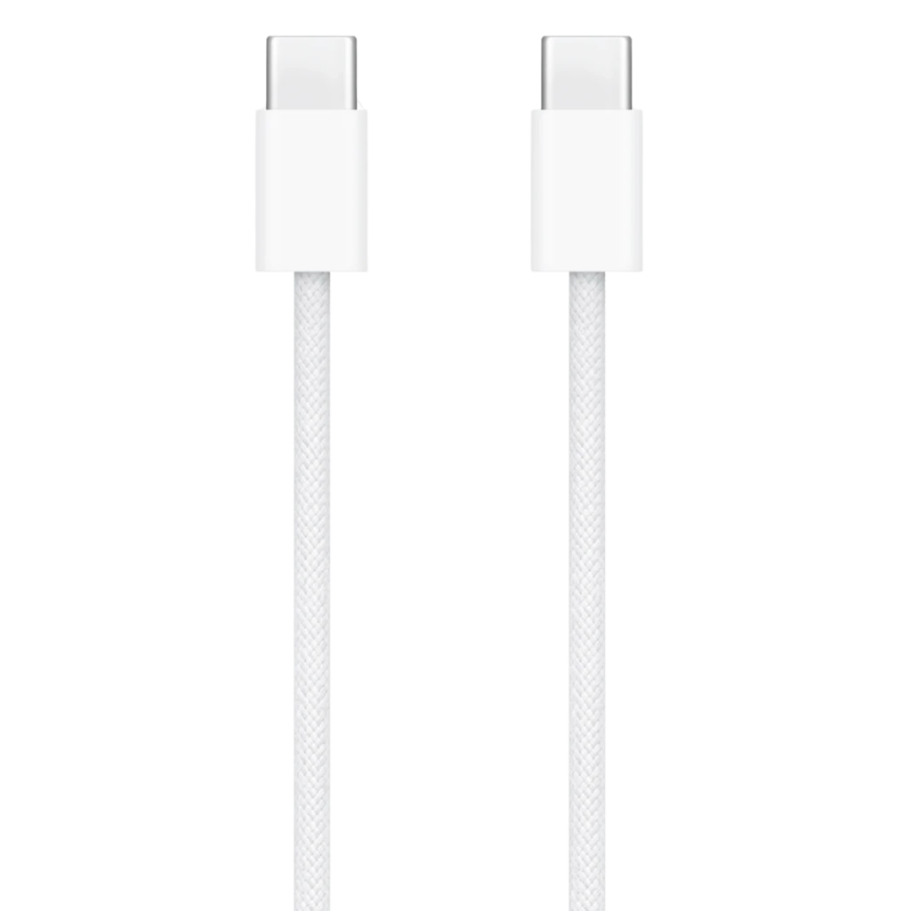 Cabo Apple USB-C para USB-C de 60 W, 1 m, cor branca, conectores USB-C em ambas as pontas, design minimalista e flexível, ideal para carregamento e dados - Item1