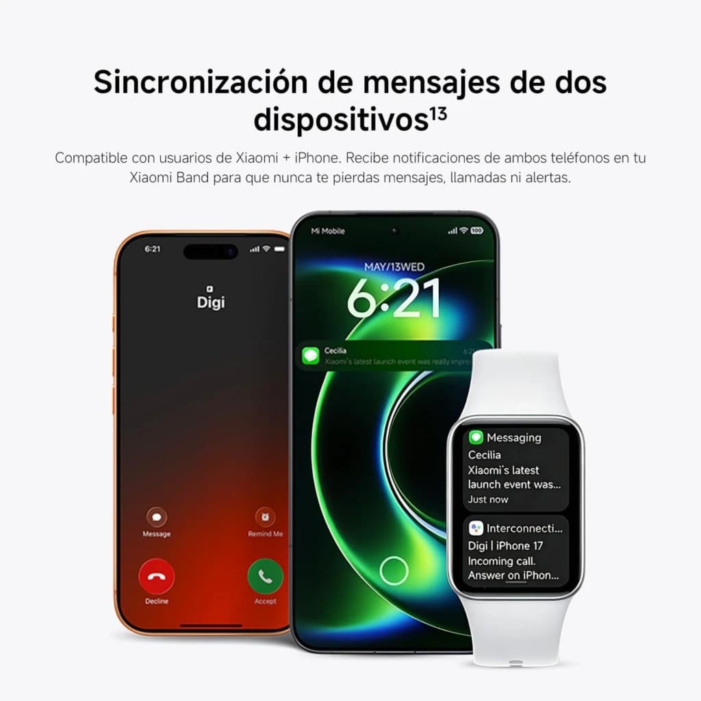 Xiaomi Smart Band 10 Pro NFC negra con pantalla AMOLED 1,74, interfaz de notificaciones, iconos de llamadas y mensajes, correa deportiva ajustable