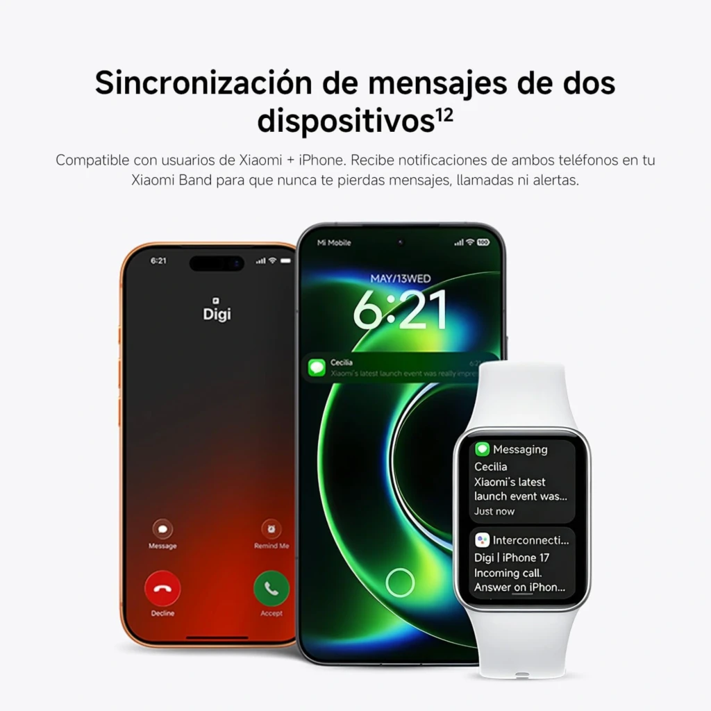Xiaomi Smart Band 10 Pro prateada com ecrã AMOLED 1,74, moldura metálica, bracelete silicone ajustável, mostradores coloridos e métricas fitness em tempo - Item3