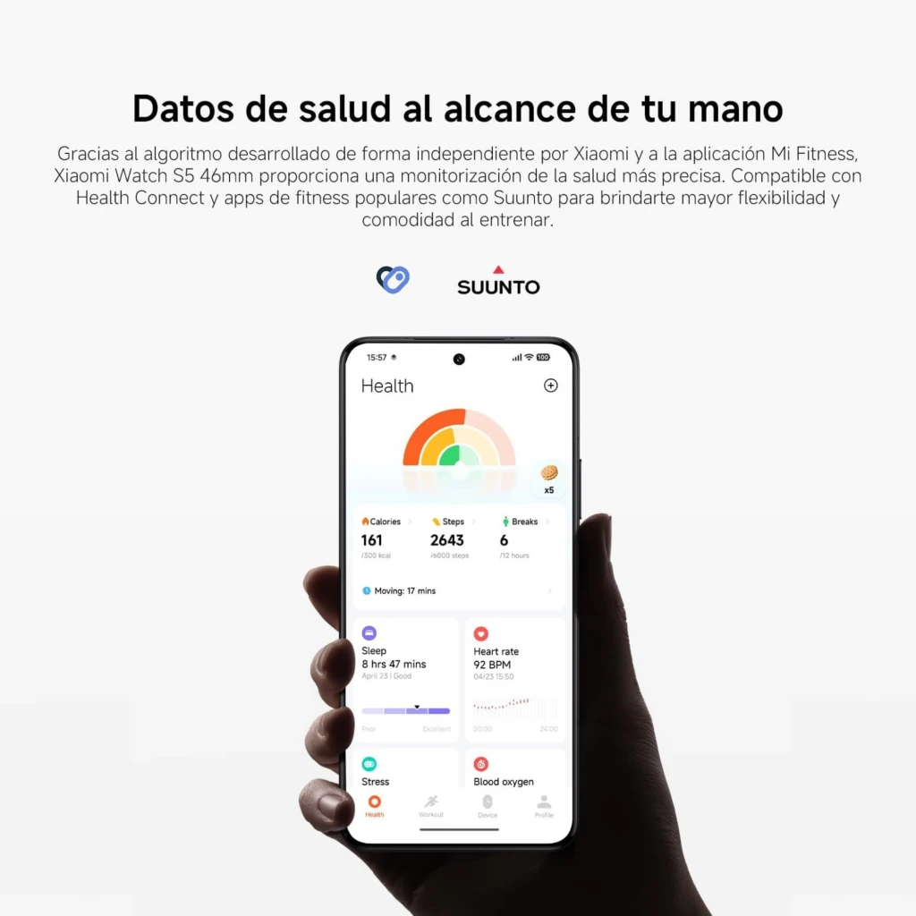 Xiaomi Watch S5 46 mm preto com caixa metálica, tela AMOLED 1,48 polegadas, mostradores redondo e esportivo, pulseira de silicone e botões laterais - Item5