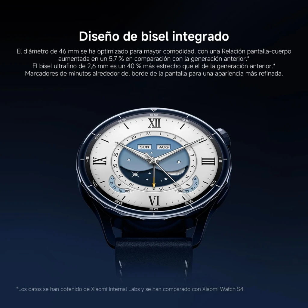 Xiaomi Watch S5 46 mm preto com caixa metálica, tela AMOLED 1,48 polegadas, mostradores redondo e esportivo, pulseira de silicone e botões laterais - Item6