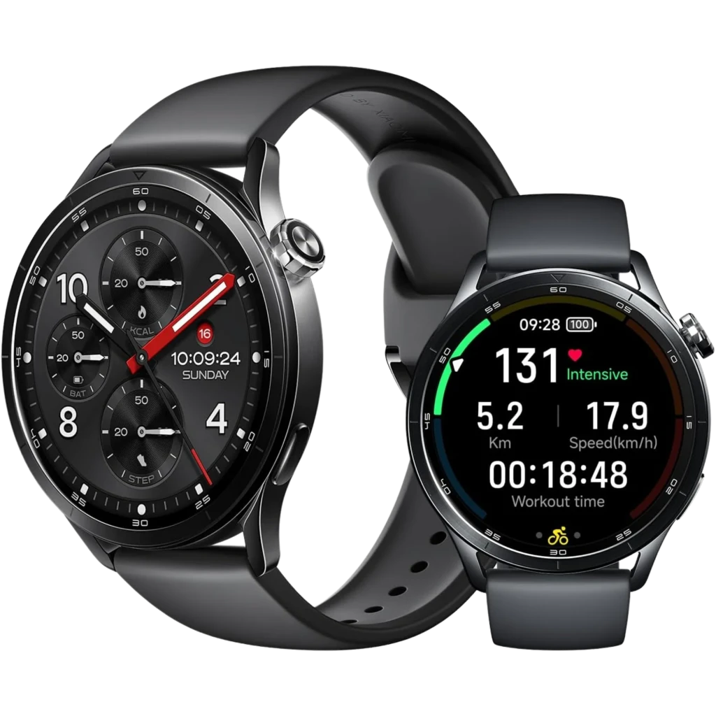 Xiaomi Watch S5 46 mm preto com caixa metálica, tela AMOLED 1,48 polegadas, mostradores redondo e esportivo, pulseira de silicone e botões laterais - Item