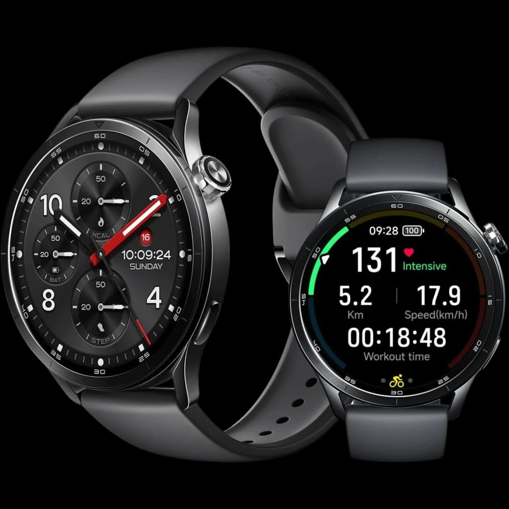Xiaomi Watch S5 46 mm preto com caixa metálica, tela AMOLED 1,48 polegadas, mostradores redondo e esportivo, pulseira de silicone e botões laterais