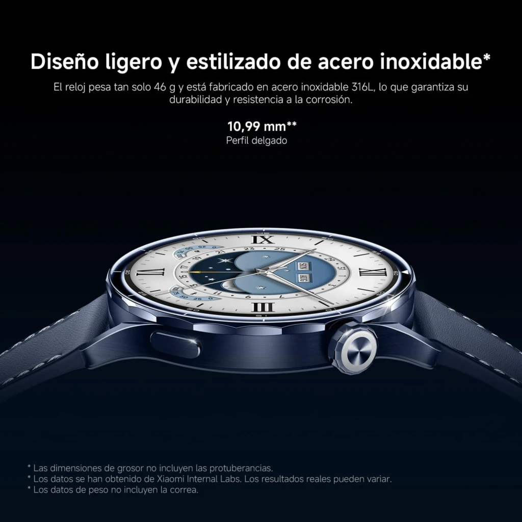 Xiaomi Watch S5 46 mm preto com caixa metálica, tela AMOLED 1,48 polegadas, mostradores redondo e esportivo, pulseira de silicone e botões laterais - Item4