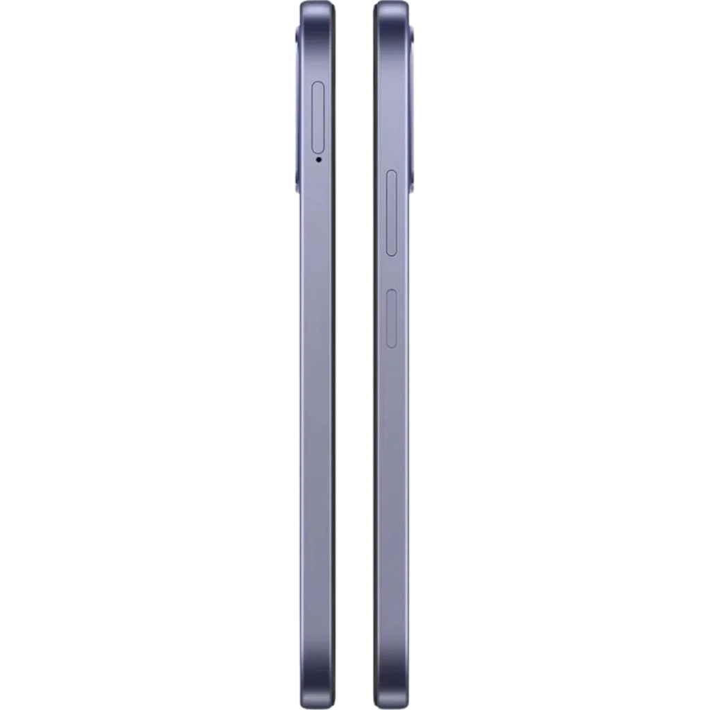 OPPO A6X 5G negro con pantalla amplia, doble cámara trasera con aro plateado, frontal con borde delgado y notch mínimo; diseño elegante y batería 6100 mAh - Ítem5