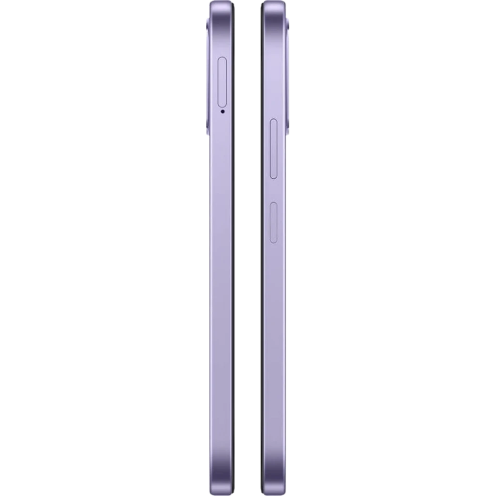 OPPO A6X 5G 256 GB Lilás com tela ampla de bordas finas, câmera dupla traseira com anéis destacados e frontal perfurada; design elegante e moderno - Item5