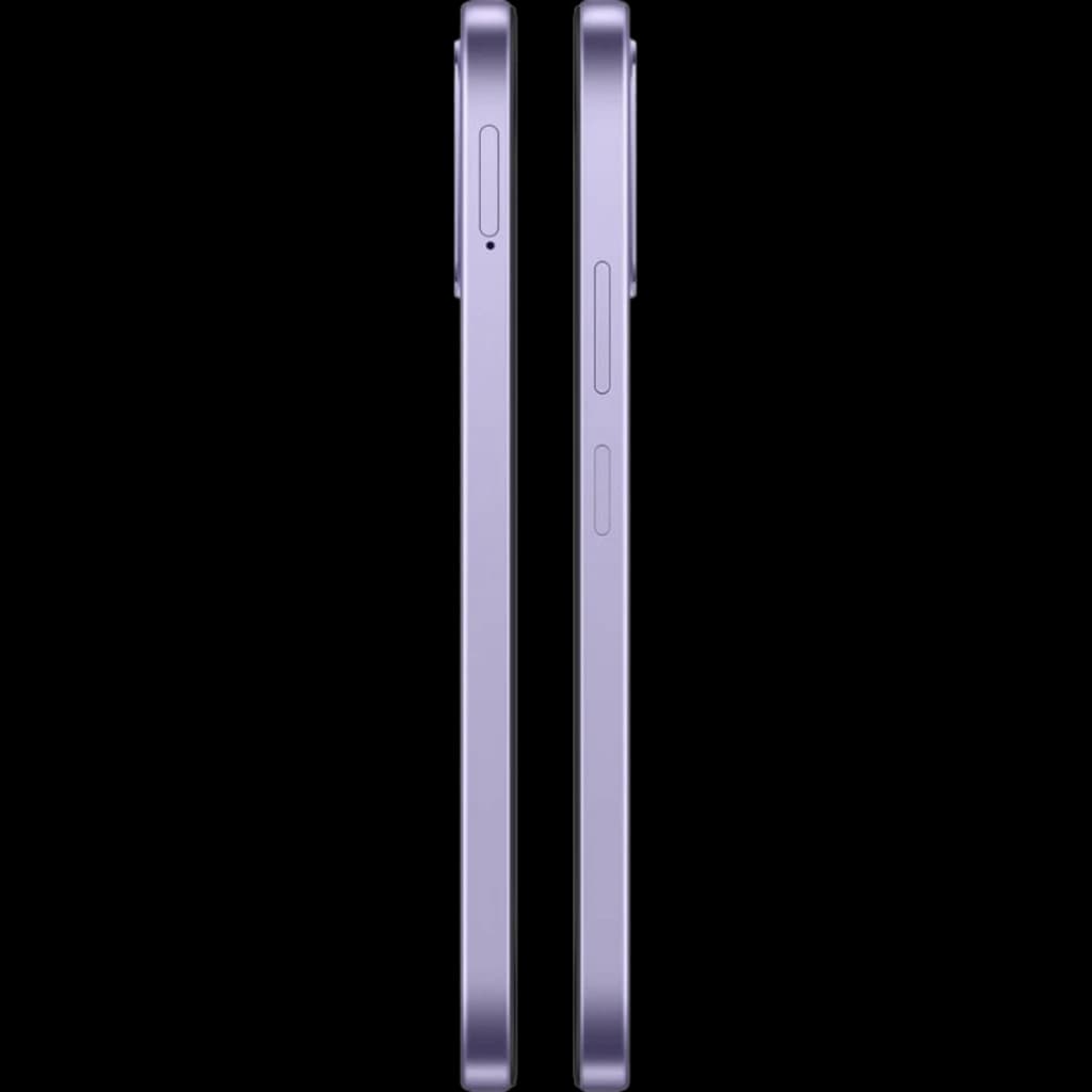 OPPO A6X 5G 256 GB Lila 8 GB MediaTek Dimensity con marco plano lila, perfil delgado, botones laterales y acabado mate elegante