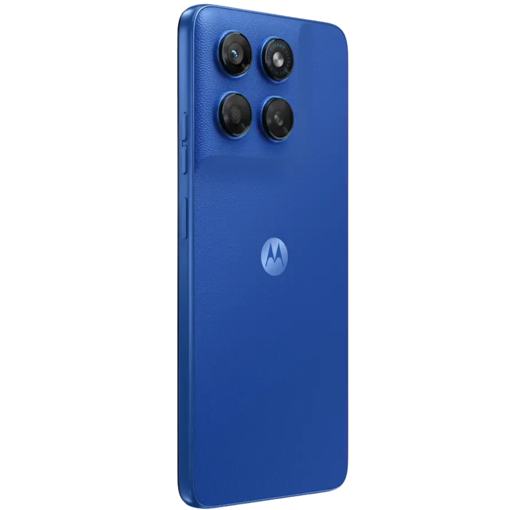 Motorola Moto G47 5G en Pantone Nautical Blue, triple cámara trasera, pantalla frontal con orificio central y bordes finos, acabado azul mate elegante - Ítem6