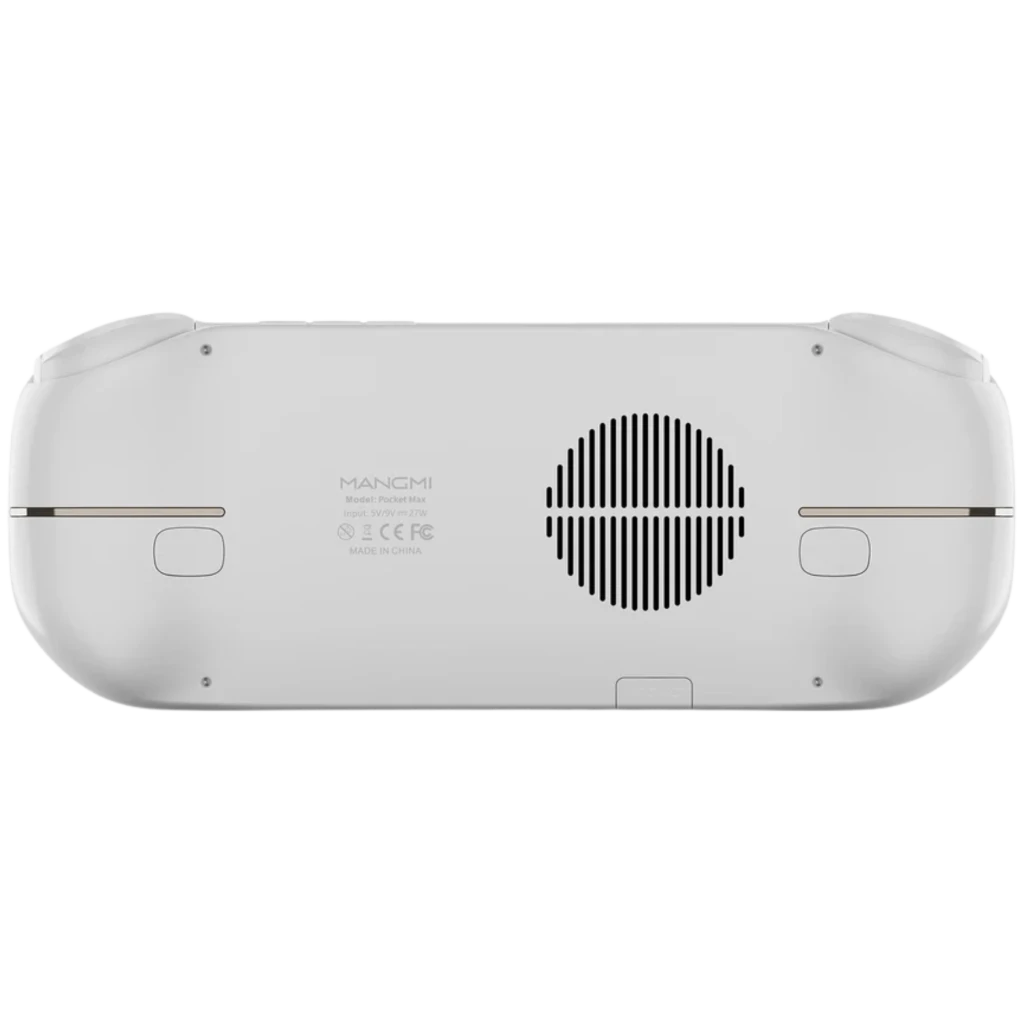 Mangmi Pocket Max 7 AMOLED blanco con pantalla amplia, dos joysticks, cruceta y botones frontales X Y A B en naranja, altavoces laterales y acabado curvo - Ítem3