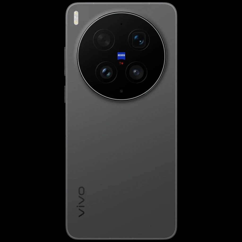 Vivo X300 Ultra 5G preto com traseira fosca e módulo circular ZEISS com quatro câmeras e flash vertical; design elegante e minimalista