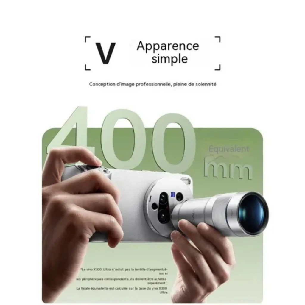Vivo X300 Ultra 5G preto com tela ampla perfurada e bordas finas, módulo de câmera circular tripla Zeiss com flash lateral, acabamento fosco elegante - Item3