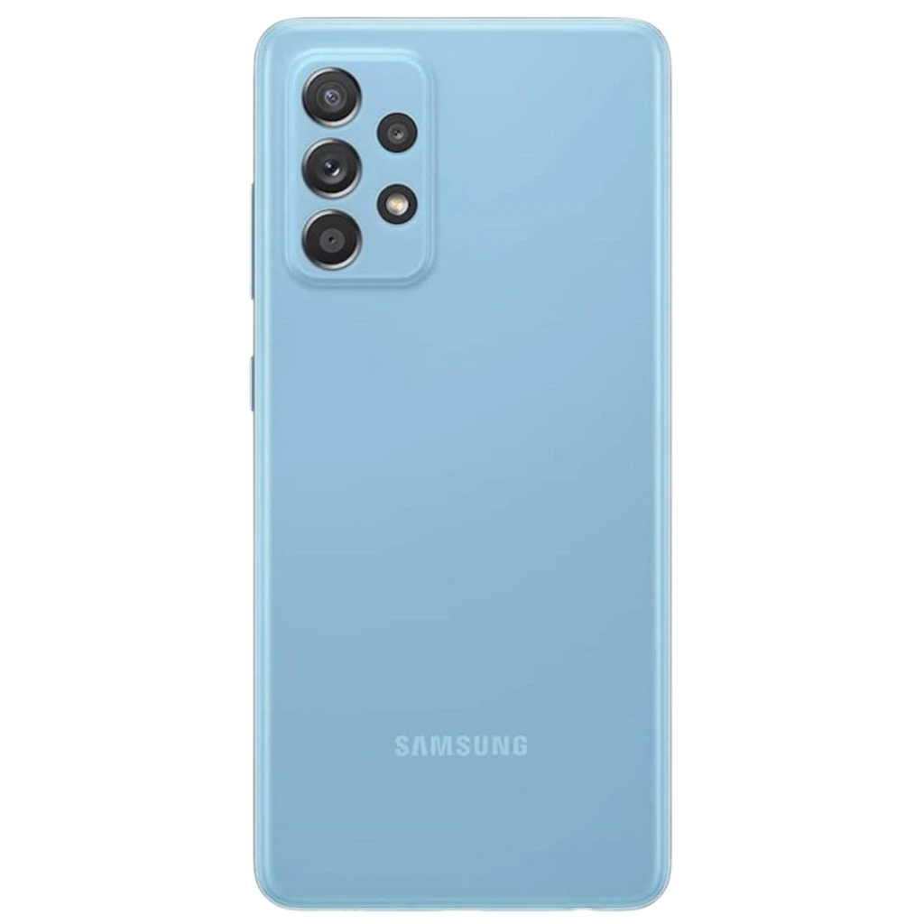 Samsung Galaxy A52 5G azul renovado buen estado, pantalla Infinity-O 6.5, módulo trasero con cuatro cámaras y flash, marco negro delgado y frontal sin botones - Ítem2
