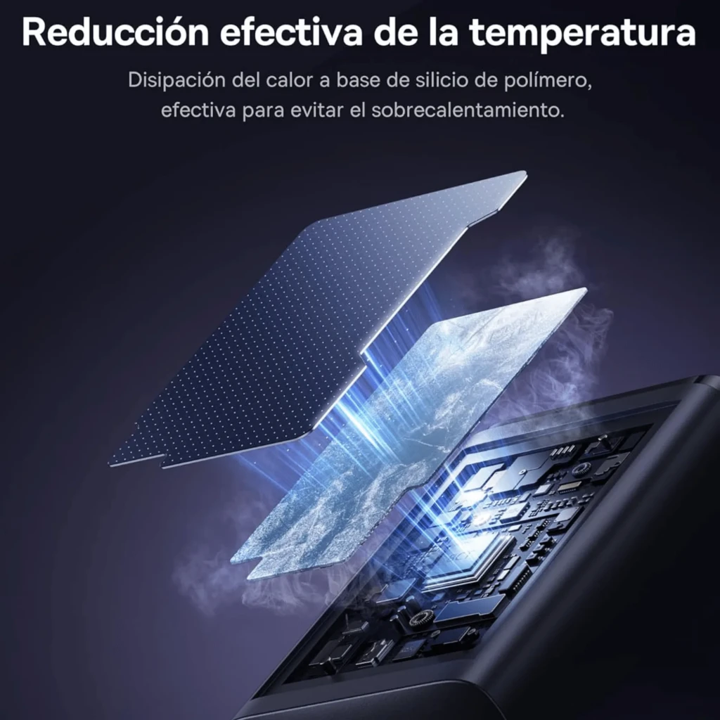 Baseus EnerFill FE11 branco, carregador GaN 100 W com 2 portas USB-C e 1 USB-A, design compacto, acabamento fosco e pinos europeus integrados - Item3
