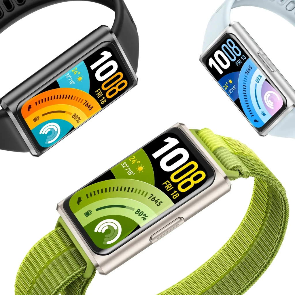 Huawei Band 11 Pro azul con pantalla AMOLED 1,62 pulgadas, caja plateada, botón lateral, correa de silicona ajustable y esfera con métricas de salud - Ítem1