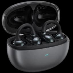 Black Shark C3 Negro - Auriculares Bluetooth Open Ear con gancho ergonómico, acabado metálico oscuro y estuche de carga gris con luz LED indicador