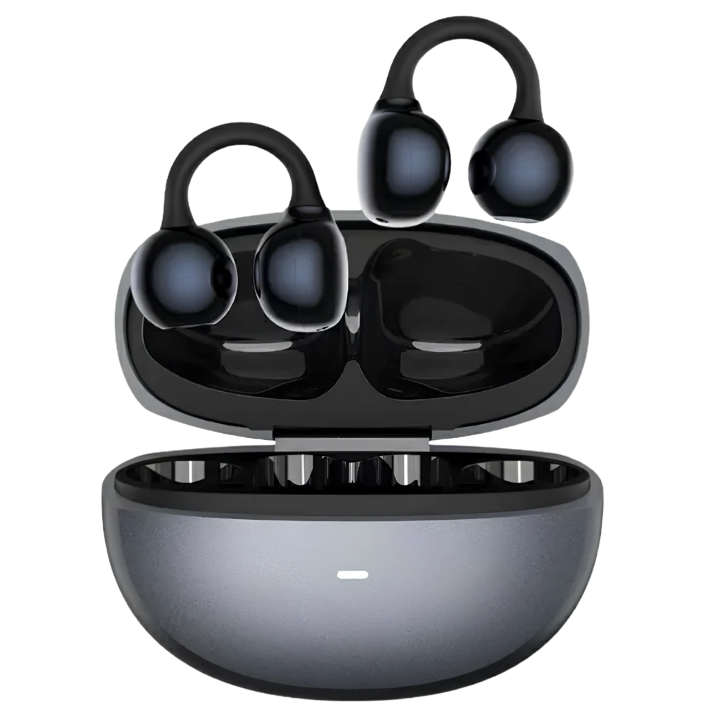 Black Shark C3 Negro - Auriculares Bluetooth Open Ear con gancho ergonómico, acabado metálico oscuro y estuche de carga gris con luz LED indicador - Ítem2