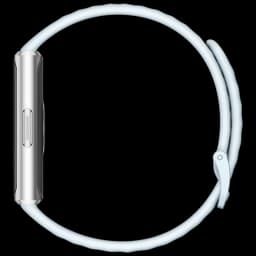 Correa azul para Huawei Band 11 Pro con cierre ajustable y hebilla, diseño delgado y lateral metálico plateado con botón alargado en el cuerpo de la pulsera