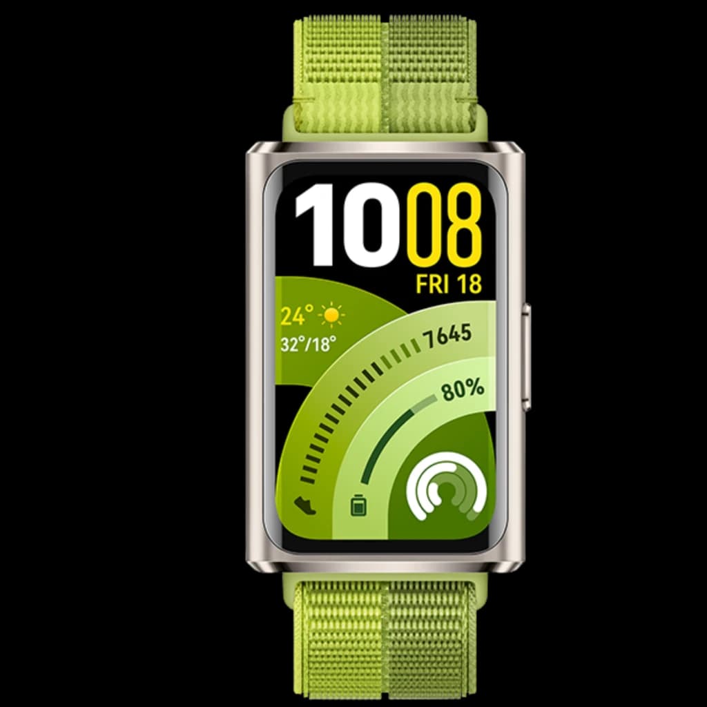 Huawei Band 11 Pro verde con pantalla AMOLED 1,62 pulgadas, correa textil ajustable, esfera con datos de actividad, batería y clima, resistente 5 ATM