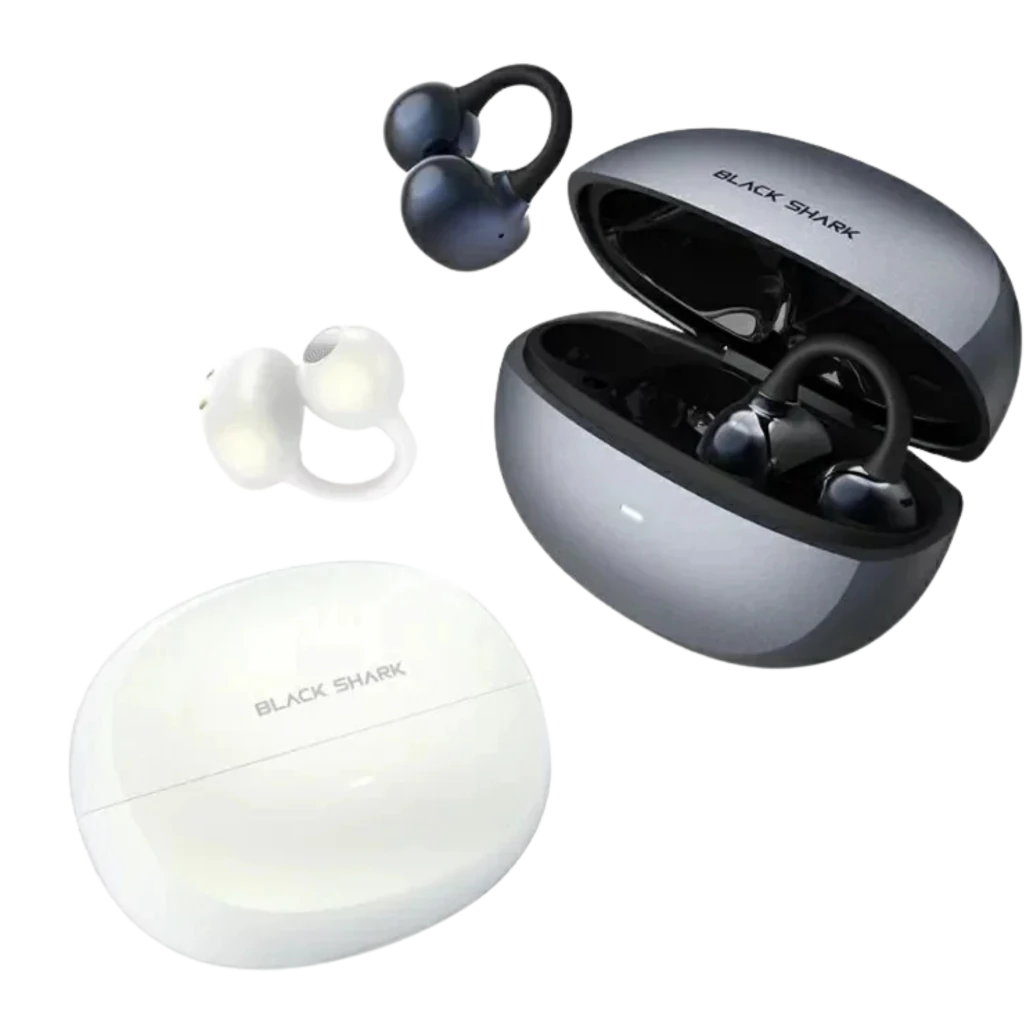 Black Shark C3 Blanco - Auriculares Bluetooth open ear con gancho ergonómico, tres unidades en estuche de carga blanco con LED indicador y acabado perlado - Ítem2