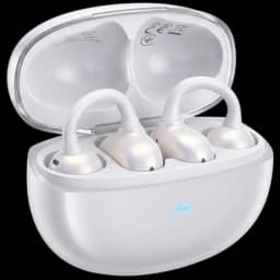 Black Shark C3 Blanco - Auriculares Bluetooth open ear con gancho ergonómico, tres unidades en estuche de carga blanco con LED indicador y acabado perlado