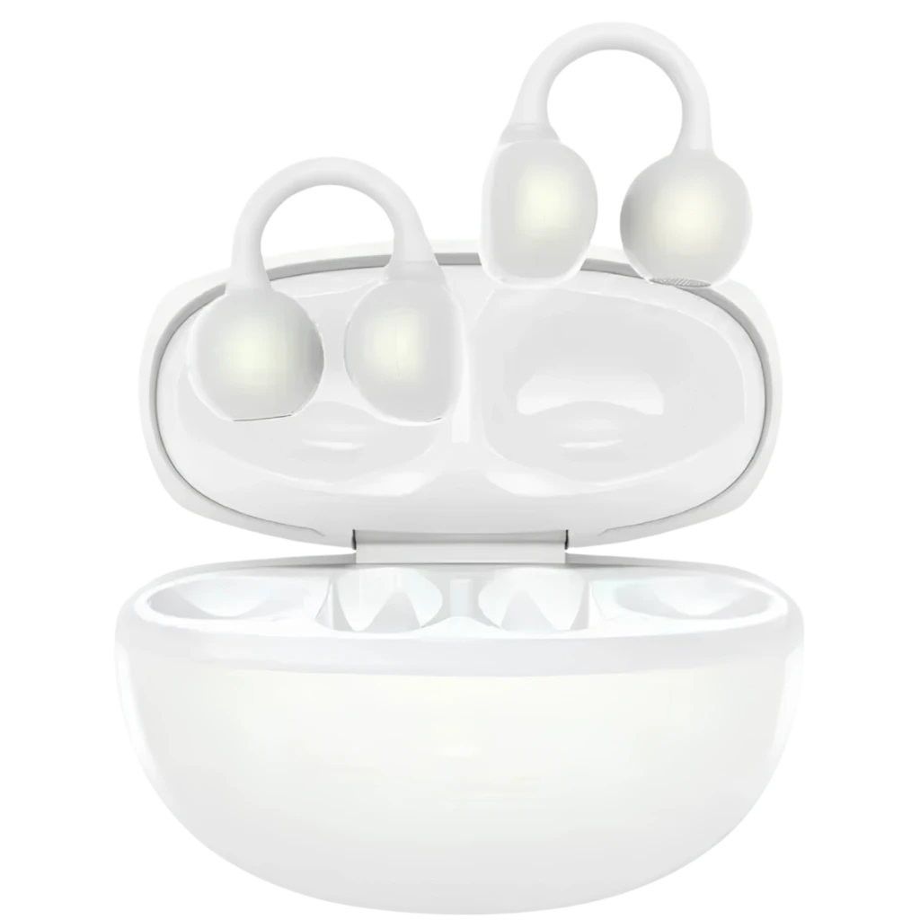 Black Shark C3 Blanco - Auriculares Bluetooth open ear con gancho ergonómico, tres unidades en estuche de carga blanco con LED indicador y acabado perlado - Ítem1