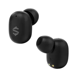 Auriculares Black Shark Rokas 5 inalámbricos negros con ANC, diseño compacto in-ear, carcasa mate con logo S y pines de carga dorados en la base