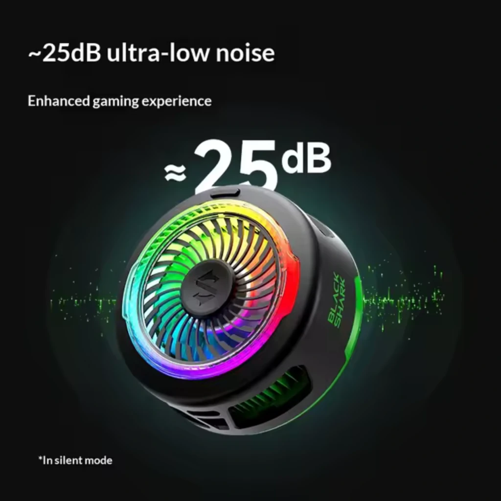 Black Shark Magnetic Cooler 6 branco, refrigerador magnético 35 W com ventoinha RGB circular, grelhas laterais e acabamento compacto para resfriamento - Item3