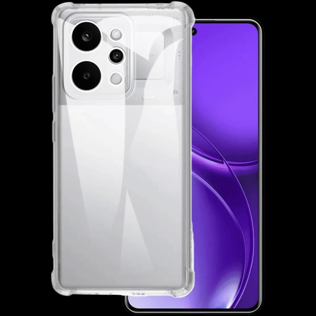 Funda de silicona transparente para Realme P4 Power con esquinas reforzadas, protección contra impactos, recortes precisos y acabado antideslizante