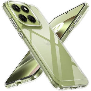 Capa de silicone Reinforced Motorola Moto G87 transparente, bordas reforçadas, proteção elevada para câmera, recortes precisos e acabamento antiderrapante