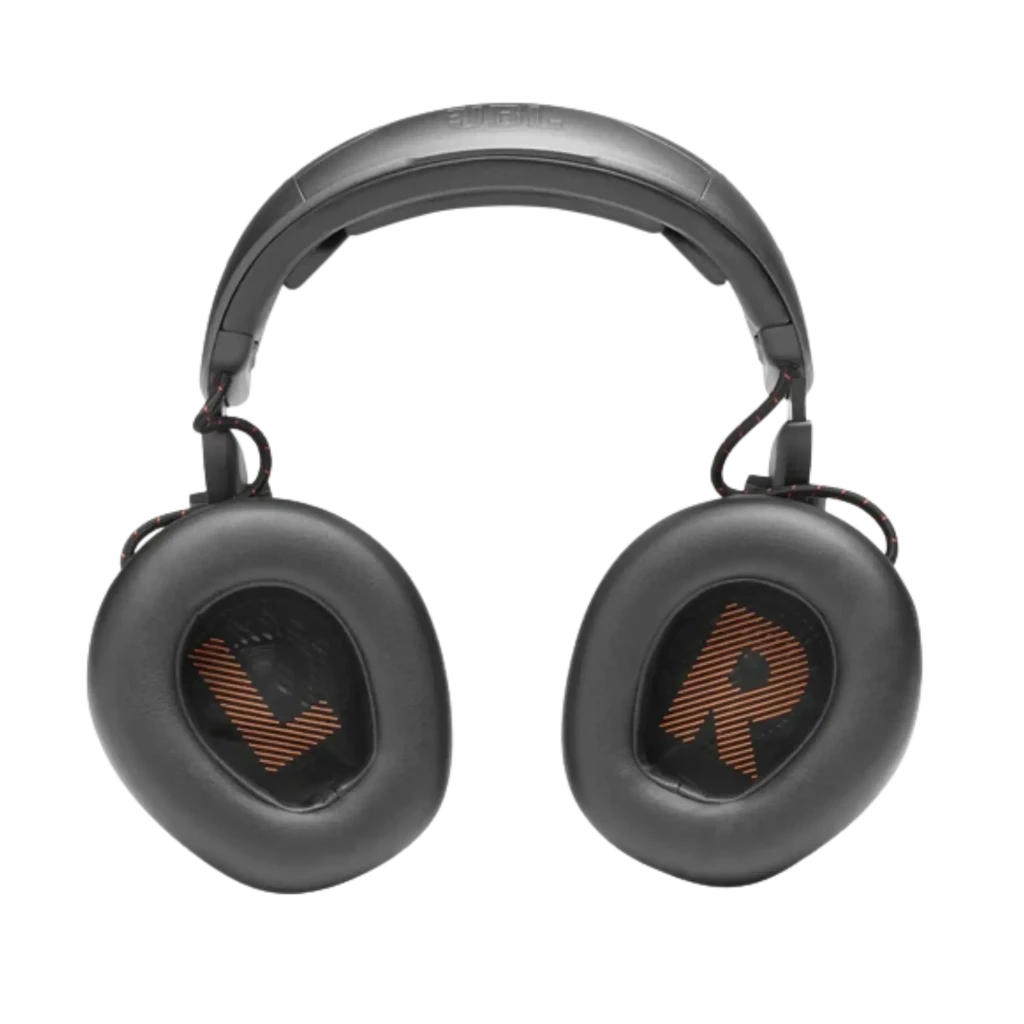 Casque gaming JBL Quantum ONE noir avec éclairage LED orange, micro détachable, arceau rembourré, oreillettes circum-aurales et design robuste. - Ítem3
