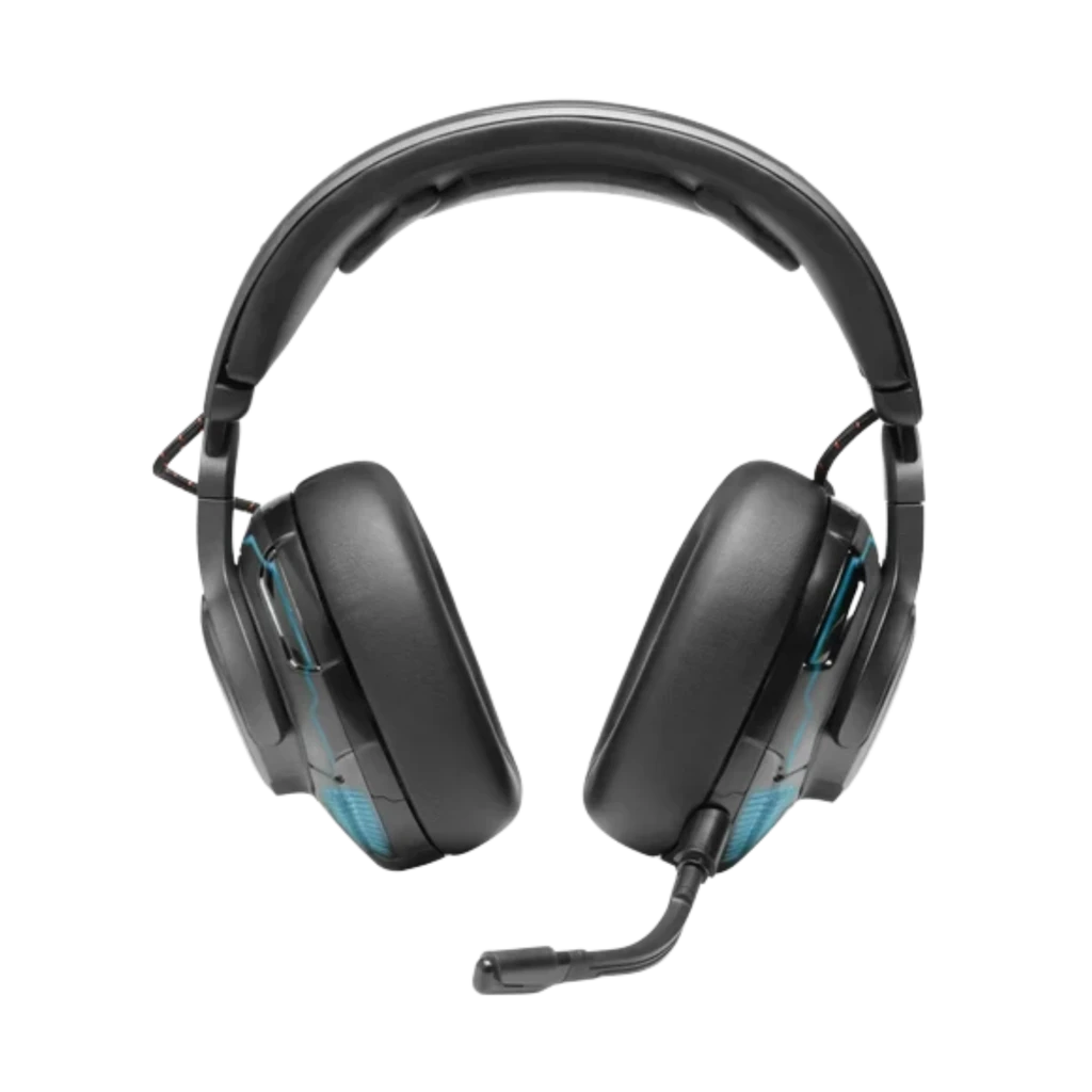 Casque gaming JBL Quantum ONE noir avec éclairage LED orange, micro détachable, arceau rembourré, oreillettes circum-aurales et design robuste. - Ítem5