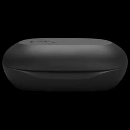 Estuche negro compacto JBL Sense Lite, acabado mate, logotipo sutil en la tapa y puerto de carga frontal; diseño IP54, portátil y resistente
