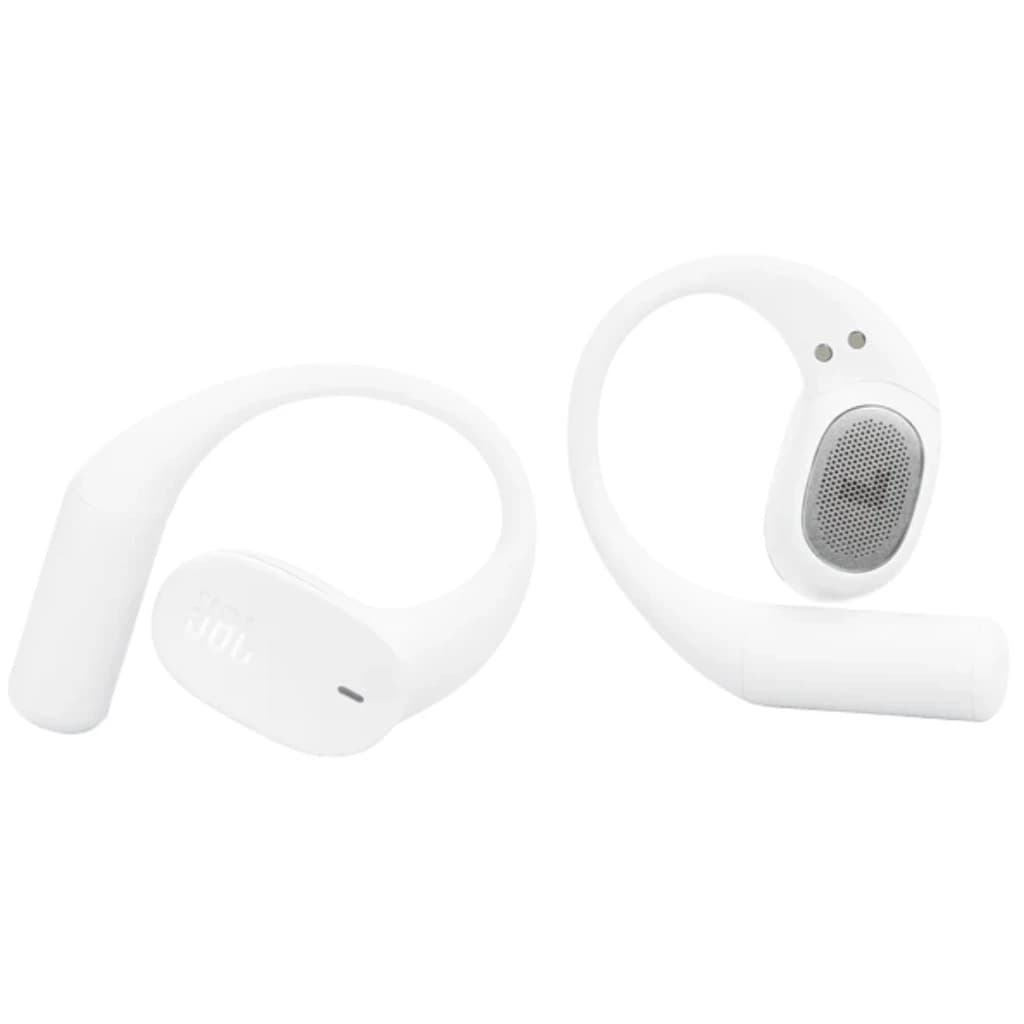 JBL Sense Lite Sans fil IP54 32 h Blanc, écouteurs ouverts blancs avec crochets d oreille souples, embout grillagé, design minimal et léger