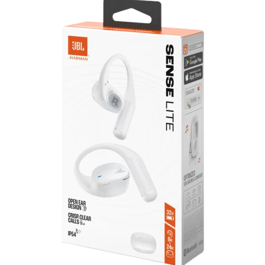 JBL Sense Lite Inalámbricos IP54 32 h Blanco con estuche blanco, auriculares con gancho ergonómico y puntas abiertas, diseño minimalista y compacto - Ítem5