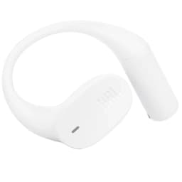 JBL Sense Lite Sans fil IP54 32 h Blanc avec contour d oreille souple blanc, boîtier compact, logo JBL en relief et indicateur LED discret