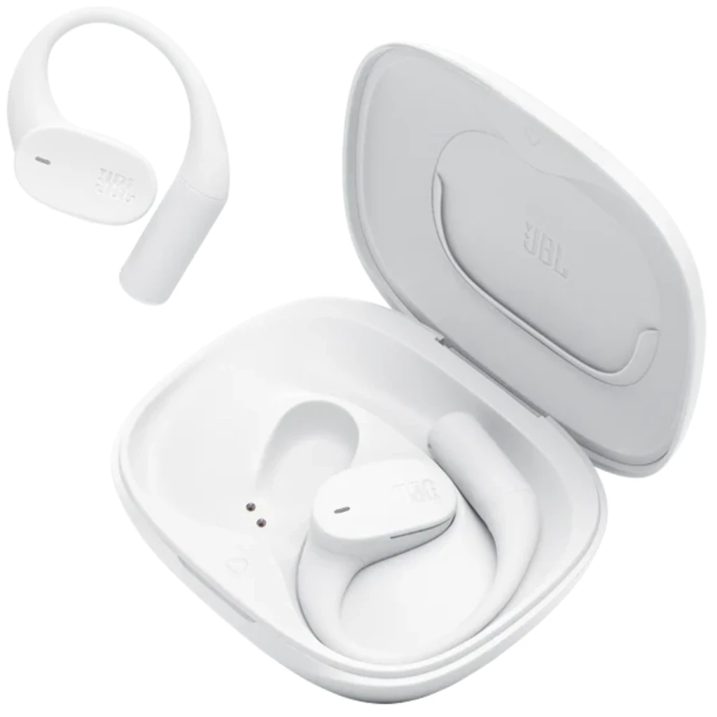 JBL Sense Lite Inalámbricos IP54 32 h Blanco con estuche blanco, auriculares con gancho ergonómico y puntas abiertas, diseño minimalista y compacto - Ítem1