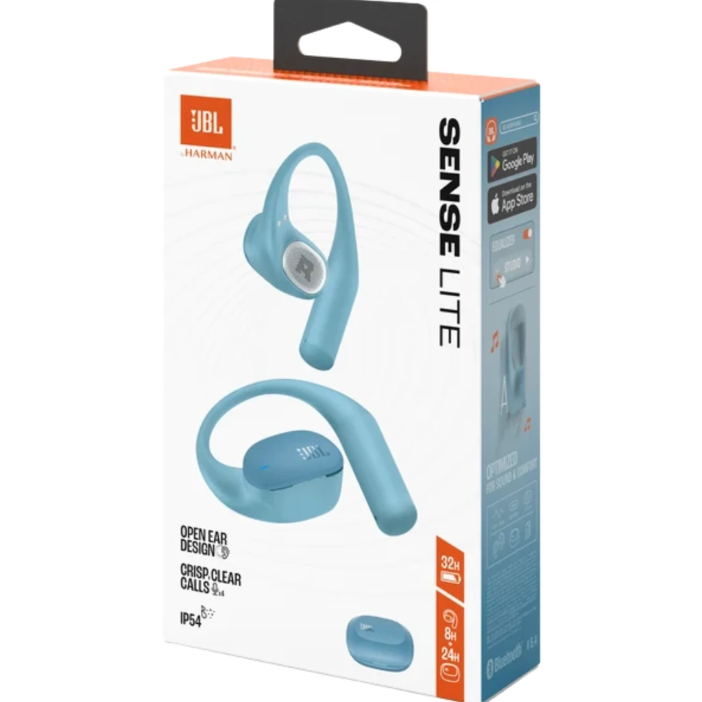 JBL Sense Lite Inalámbricos IP54 32 h Azul, estuche compacto azul claro y audífonos de gancho ergonómico, diseño deportivo, LED frontal y acabado mate - Ítem5
