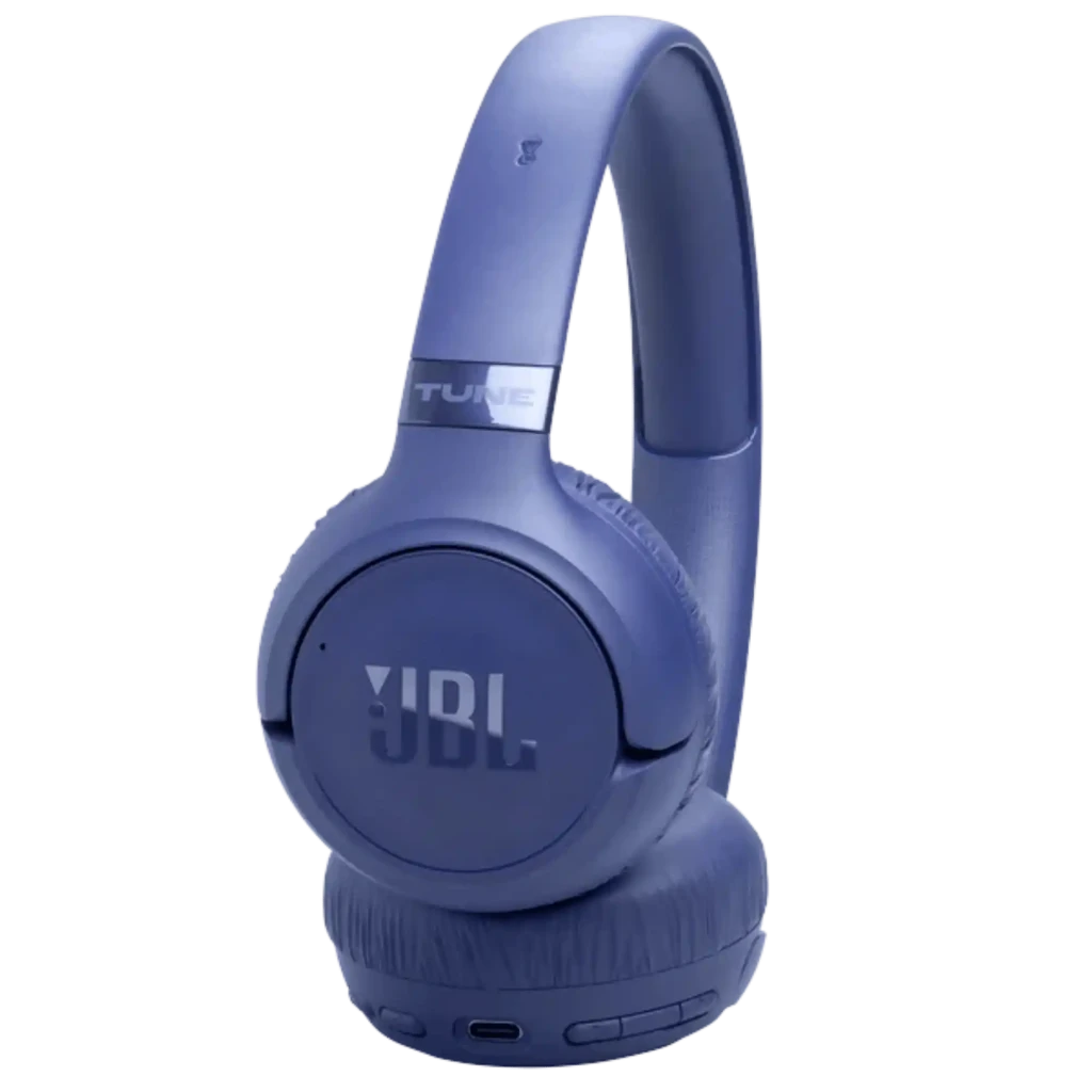 JBL Tune 680NC Azul, auriculares supraaurales inalámbricos con diseño plegable, acolchado suave, controles laterales y logotipo JBL destacado en copa - Ítem3