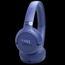 JBL Tune 680NC Bleu casque supra-auriculaire pliable, arceau mat, coussinets rembourrés, commandes latérales et port USB-C, logo JBL visible