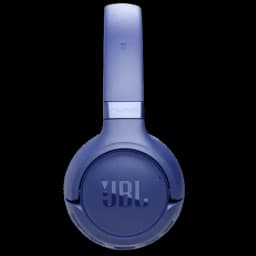 JBL Tune 680NC Bleu, casque supra-auriculaire sans fil bleu mat avec arceau rembourré, coques rondes pliables et logo JBL gravé, design épuré
