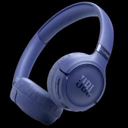 Casque JBL Tune 680NC bleu, arceau réglable, oreillettes supra-auriculaires rembourrées, boutons latéraux, design pliable, finitions mates, logo JBL visible